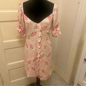 AZULU Floral Sequin Midi Dress 6 Linen Rayon Coquette Girl Fairy Whimsy